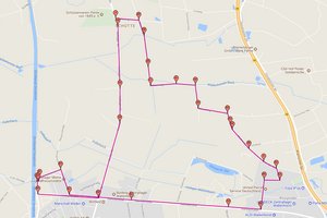 Radfahrtstrecke (Screenshot www.laufstrecke-messen.de)